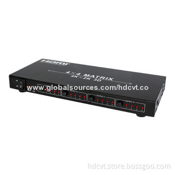 4 x 4 HDMI 1.4 Matrix, 4K x 2K, 3D, Up to 300MHz Frequency